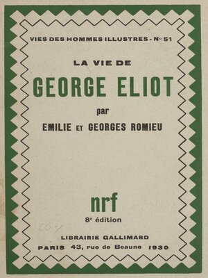 cover image of La vie de George Eliot